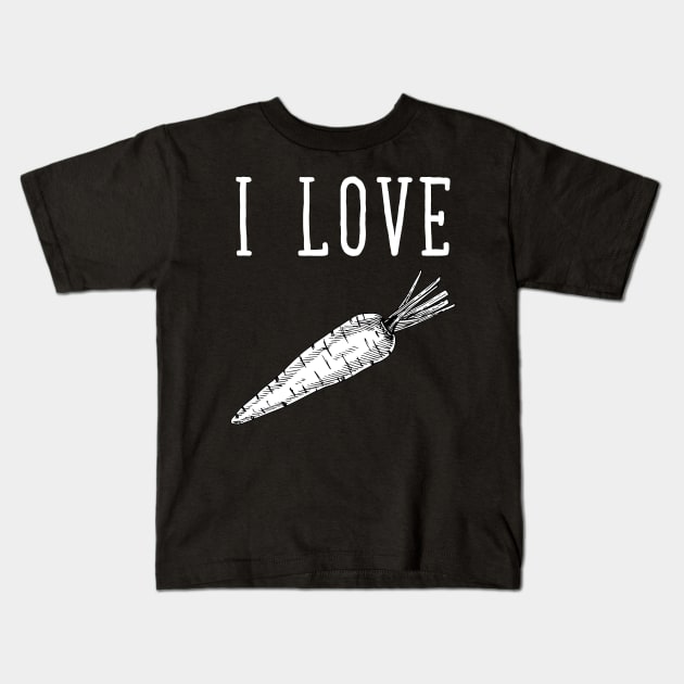 I love carrots Kids T-Shirt by captainmood